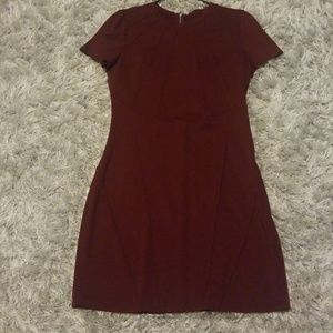 Red express tight fitted knee length dress